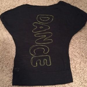 Black & Lime Green Dance Burn Out Tee